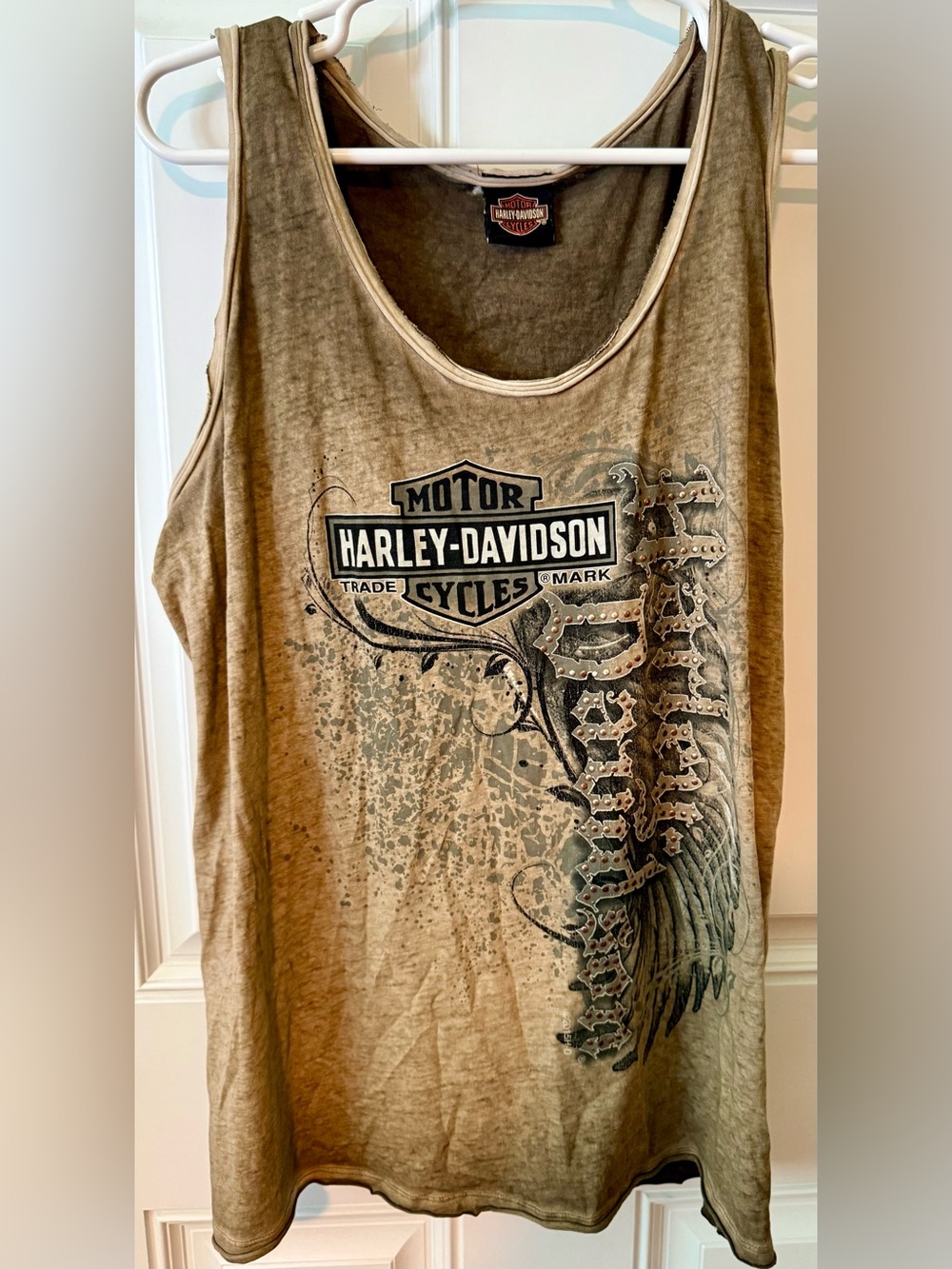 Harley-Davidson Olive Green and Black Logo Tank Top